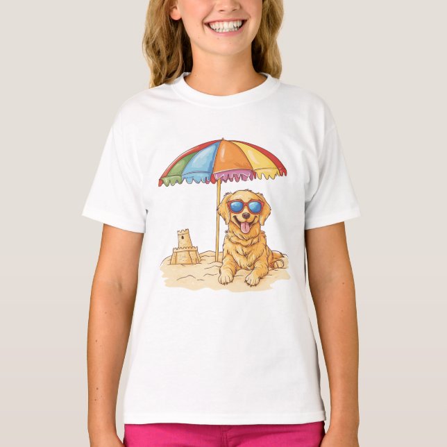 Camiseta Perro de playa Golden Retriever (Anverso)