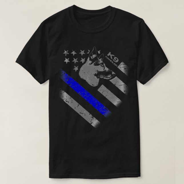 Camiseta perro de policía controlador k9 (Diseño del anverso)