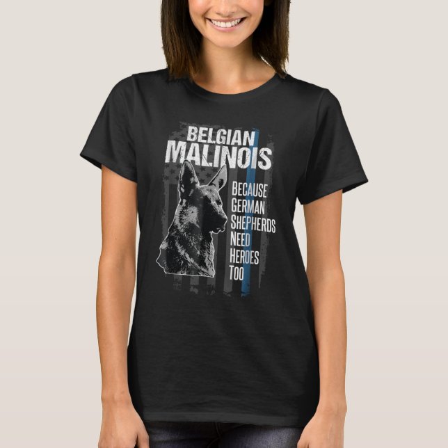 Camiseta Perro de policía Malinois (Anverso)