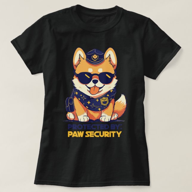 Camiseta Perro De Pomerania Cuta Protegido Por El Ataque De (Diseño del anverso)