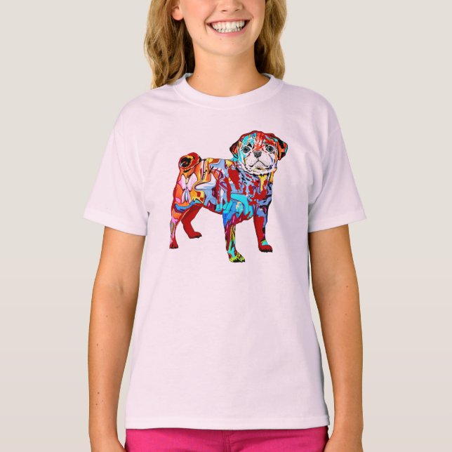 Camiseta Perro de pug al estilo de la calle (Anverso)