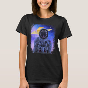 Camiseta Perro De Pug Cutáneo Con Casco Astronauta Galaxia 