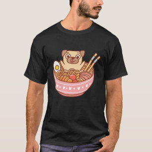 Camiseta Perro De Pug Cutáneo En El Cuenco De Fúnidos De Hu