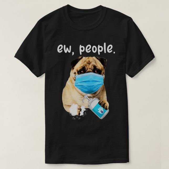 Camiseta Perro De Pug Cute Gente Perro Con Cara (Diseño del anverso)