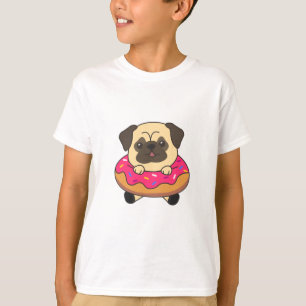 Camiseta Perro De Pug Cute Perro De Cachorro Perro De Donut
