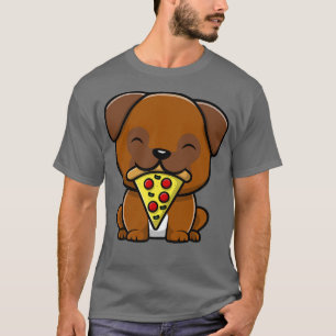 Camiseta Perro de pug de Cute comiendo pizza Divertidos niñ