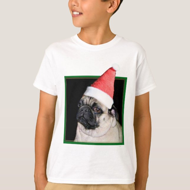 Camiseta Perro de pug de navidades (Anverso)