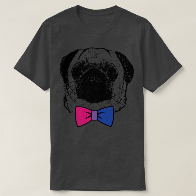 Camiseta Perro de pug de orgullo biseual, hermano LGBT (Diseño del anverso)