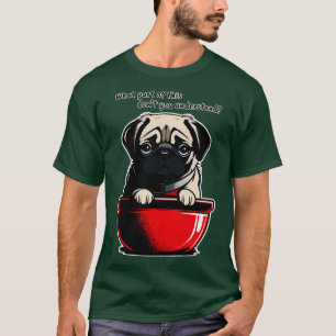 Camiseta Perro de Pug hambriento