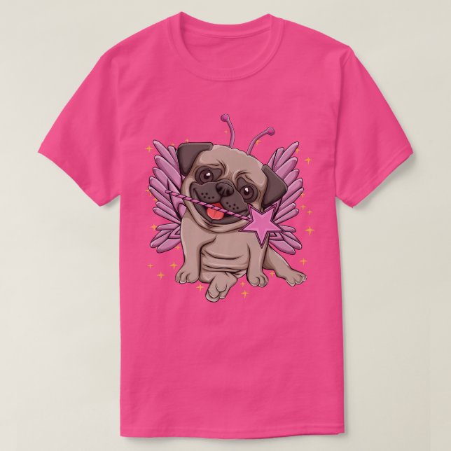 Camiseta Perro de pug, princesa, perro de pug de hadas (Diseño del anverso)