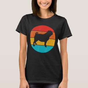Camiseta Perro de pug retro de estilo 70