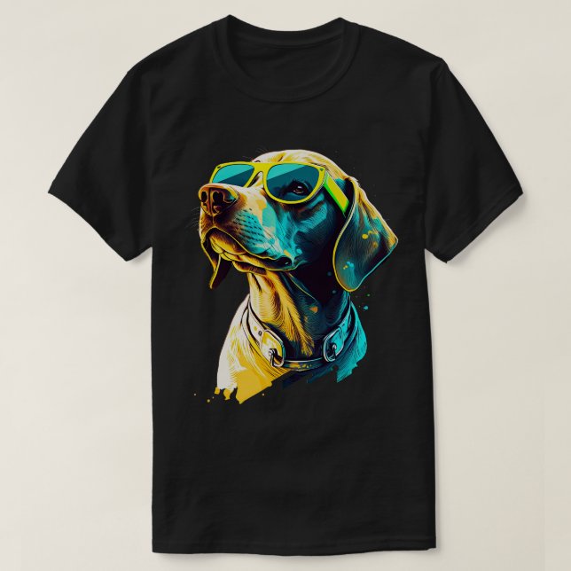 Camiseta Perro de puntero con gafas de sol (Diseño del anverso)