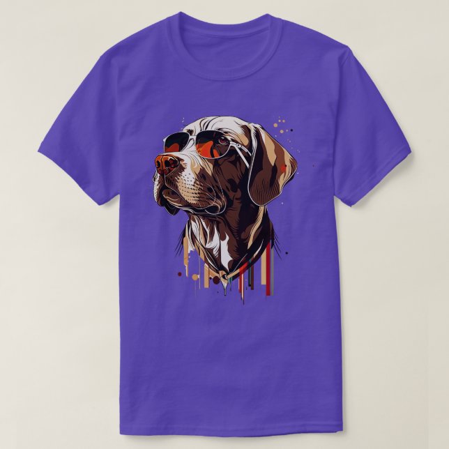 Camiseta Perro de puntero con gafas de sol 2 (Diseño del anverso)