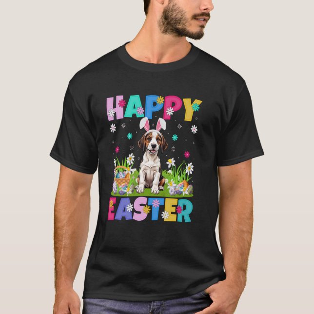 Camiseta Perro de puntero inglés Feliz Semana Santa Caza de (Anverso)