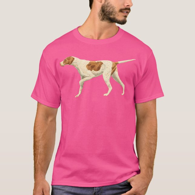 Camiseta Perro de puntero que señala amor de perro de pájar (Anverso)