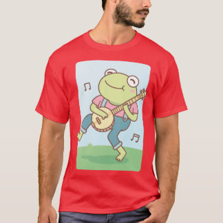 Camiseta Perro de rana banjo feliz