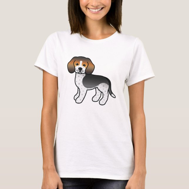 Camiseta Perro De Raza Beagle De Dibujos Animados Lindo Con (Anverso)