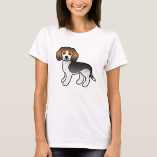 Camiseta Perro de raza beagle, Personalizado curtido azul