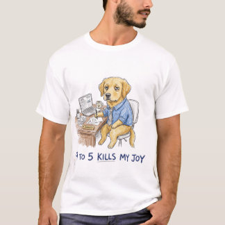 Camiseta Perro de raza Retriever Dorado Divertido 9 a 5 Mat