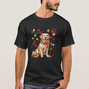 Camiseta Perro de recuperación de oro lindo pavo hoja graci