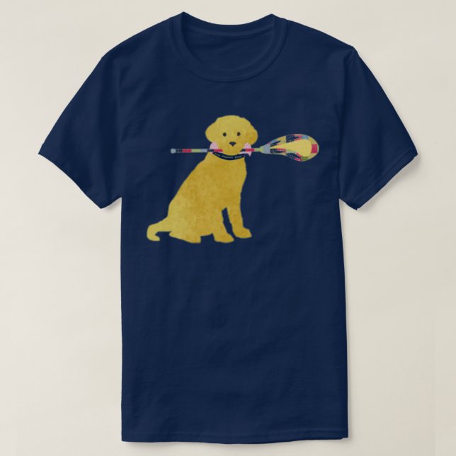 Camiseta Perro de recuperación de oro preppy Lacrosse  (Diseño del anverso)