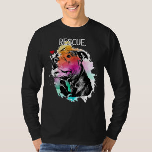 Camiseta Perro de rescate de Pitbull Adopta No Tiende Agua 