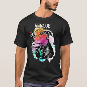 Camiseta Perro de rescate de Pitbull Adopta No Tiende Agua