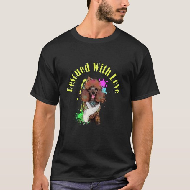 Camiseta Perro de rescate rescatado con amor Cute Adoptó Po (Anverso)