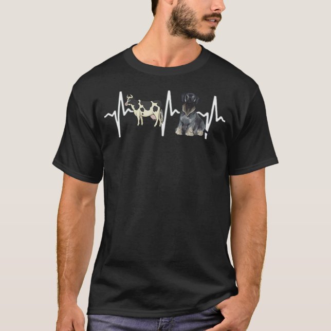 Camiseta Perro de ritmo cardíaco Cesky Terrier manchado de  (Anverso)