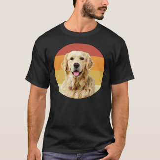 Camiseta Perro de rostro retro de la cosecha de oro