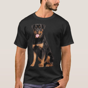 Camiseta Perro de Rottweiler Cute Realista