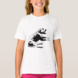Camiseta Perro de salón, mezcla de Pitbull en monocromo