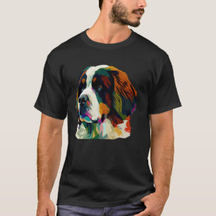 Camiseta Perro de San Bernard Pop colorido de San Bernardo
