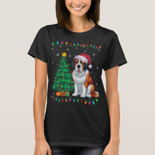 Camiseta Perro de San Bernardo Santa Hat Hombres Mujeres Ni