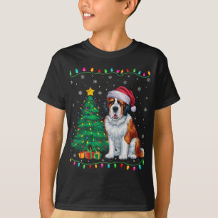 Camiseta Perro de San Bernardo Santa Hat Hombres Mujeres Ni