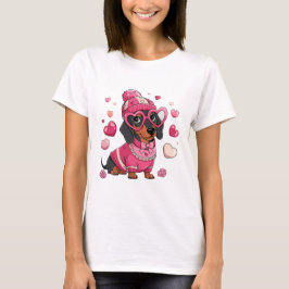 Camiseta Perro de San Valentín Dachshund, perro de salchich