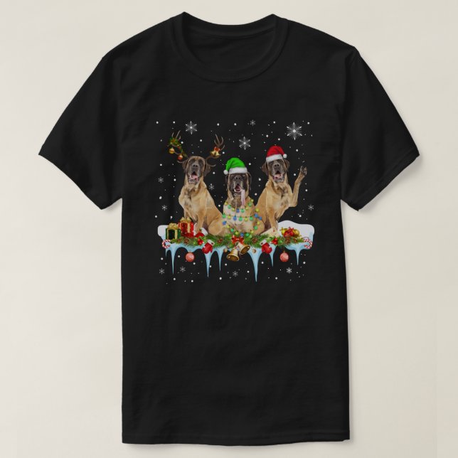 Camiseta Perro de Santa Inglés Mastiff Cristo (Diseño del anverso)