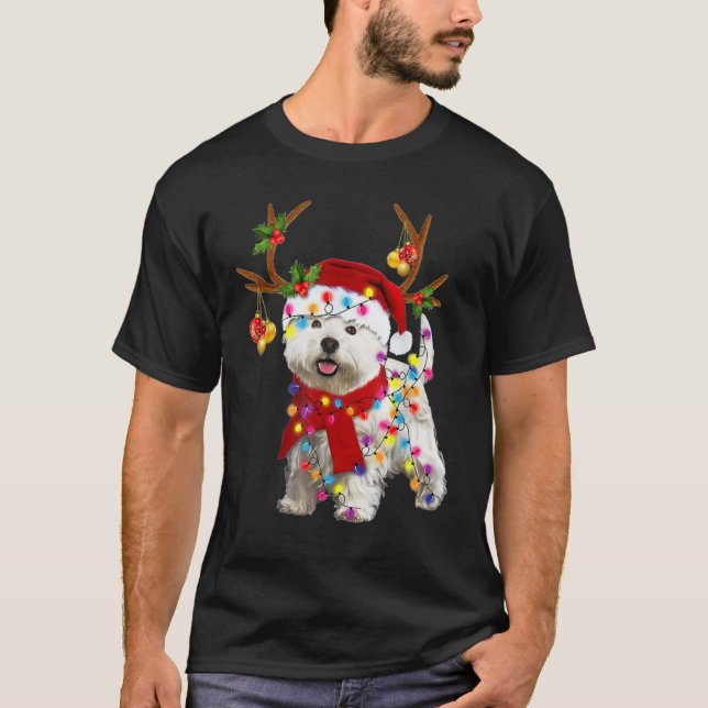 Camiseta Perro de Santa westin, magnífico reno Navidades li (Anverso)