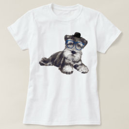 Camiseta Perro de Schnauzer Puppy pintado a mano