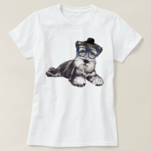 Camiseta Perro de Schnauzer Puppy pintado a mano