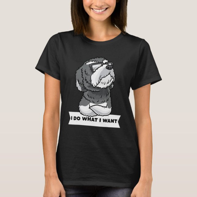 Camiseta Perro de Schnoodle con gafas de sol (Anverso)