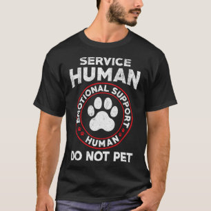 Camiseta Perro De Servicio Humano No Acaricies Divertido Pe