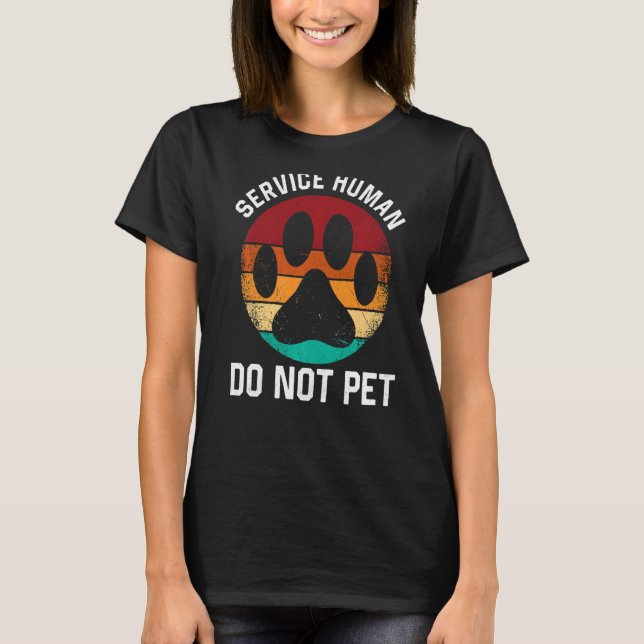 Camiseta Perro de Servicio Humano No Mascota Perro de Resca (Anverso)