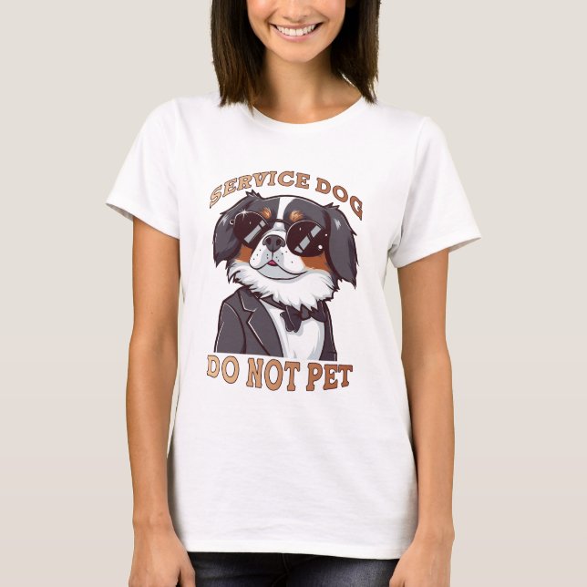 Camiseta Perro de servicio no es gracioso Mascota (Anverso)