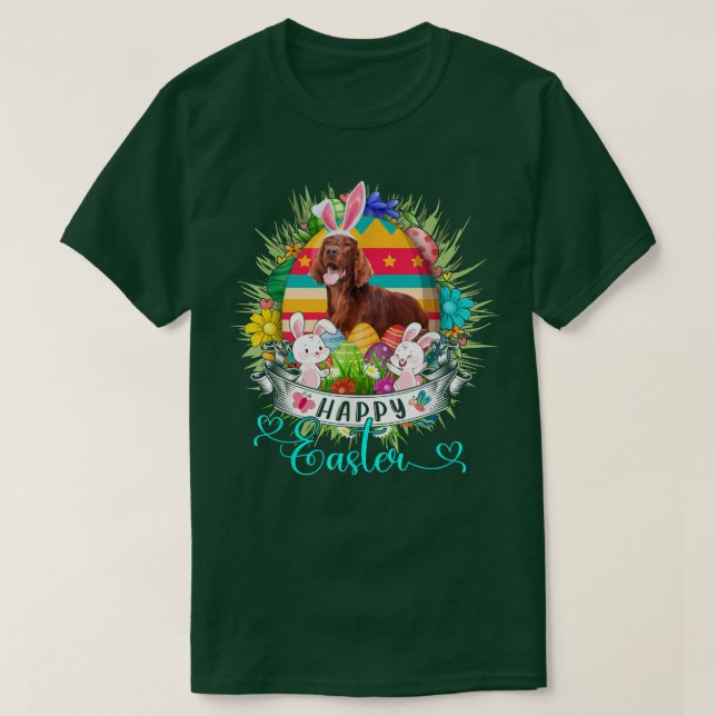 Camiseta Perro De Setter Irlandés En El Hap De La Cesta De  (Diseño del anverso)