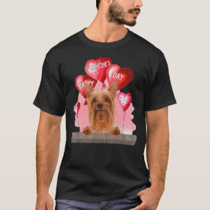 Camiseta Perro de Silky Terrier Feliz Día de San Valentín M