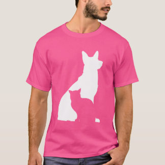 Camiseta Perro de silueta de perro y gato adoran a un perro