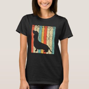 Camiseta Perro de silueta retro vintage Dachshund
