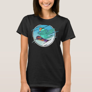 Camiseta Perro de Snowboard Dabbing I Turquoise Parrotlet