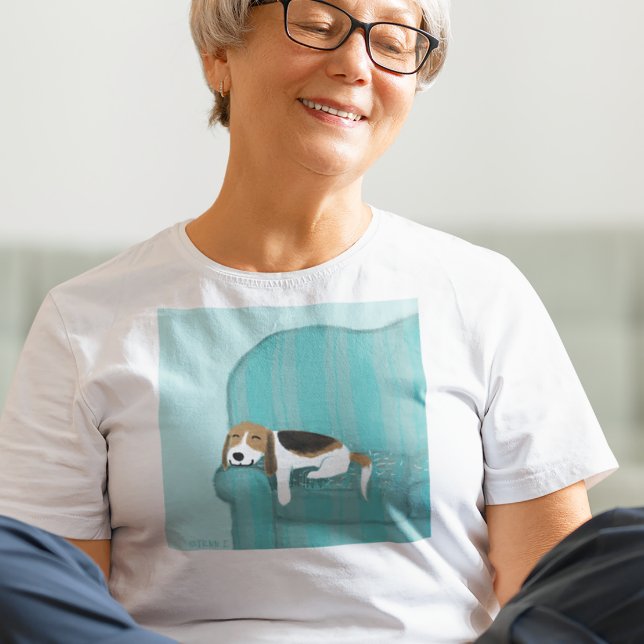 Camiseta Perro de sofá feliz | Beagle suave | Arte Animal (Subido por el creador)